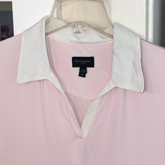 Burberry Golf Novo Check Plaid Collar Soft Pink White trim. Course 2 cocktails! - Picture 7 of 17
